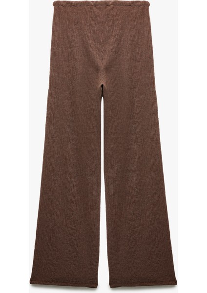 Yeni Sezon Beli Bağcıklı Rahat Kalıp Geniş Paça Pantolon Bürümcük fiyatları