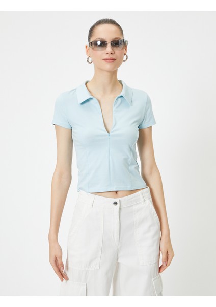 Yeni Sezon Fermuarlı Polo Tişört Kısa Kollu Slim Fit modelleri