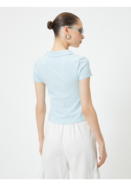 Yeni Sezon Fermuarlı Polo Tişört Kısa Kollu Slim Fit fırsatları
