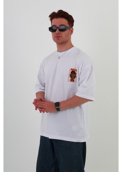 Mafıa-Oversize Tişört | Sırt Baskılı – Minimal Göğüs Desenli Unisex Tshirt