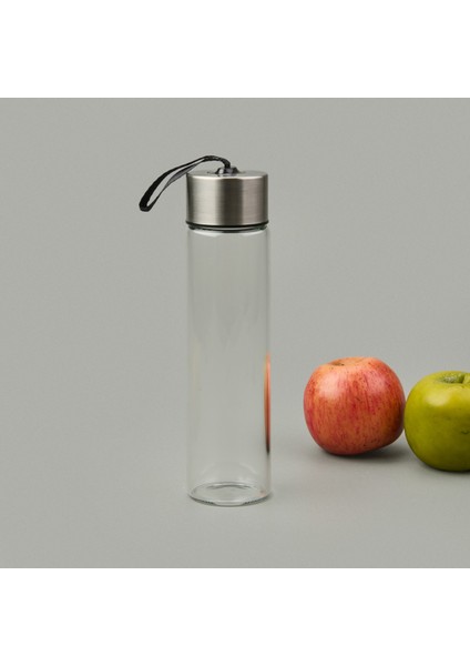 H2O Metal Kapaklı Cam Matara - Şeffaf / Gri - 450 ml fiyatları