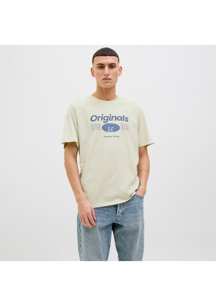 Jack&jones Star Erkek Ekru Yuvarlak Yaka Tişört