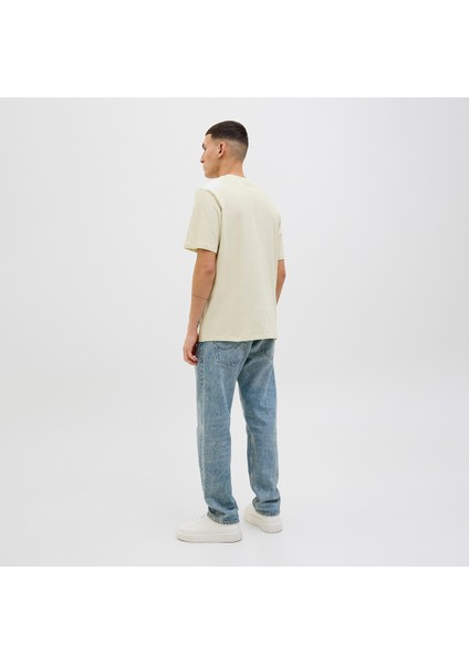 Jack&jones Star Erkek Ekru Yuvarlak Yaka Tişört modelleri
