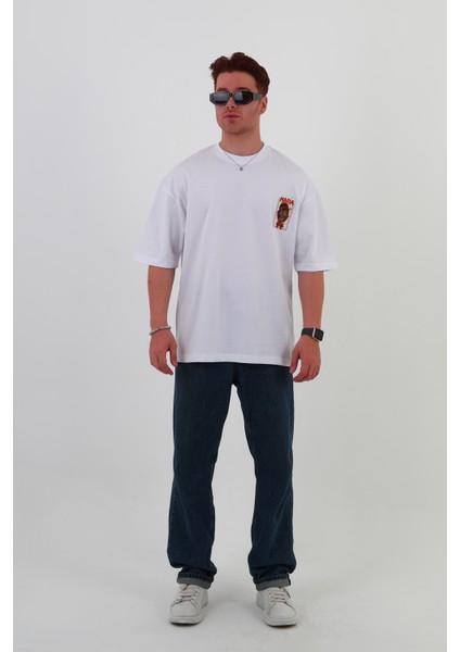 Mafıa-Oversize Tişört | Sırt Baskılı – Minimal Göğüs Desenli Unisex Tshirt