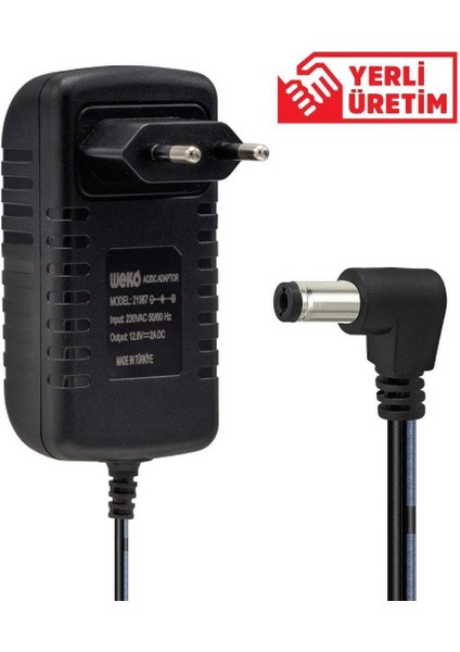 12.6 Volt - 2 Amper 5.5*2.5 Uçlu Ledli Yerli Üretim Şarjlı Matkap Adaptörü