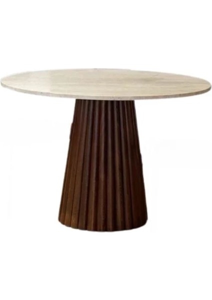 Acantus Traverten Ahşap Yemek Masası 100X100 fiyatları