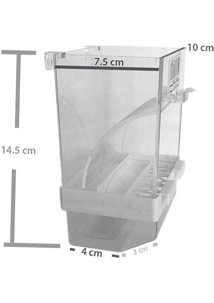 Akıllı Kuş Yemliği Taban Hazneli Beyaz (10-7,5)-14,5 cm