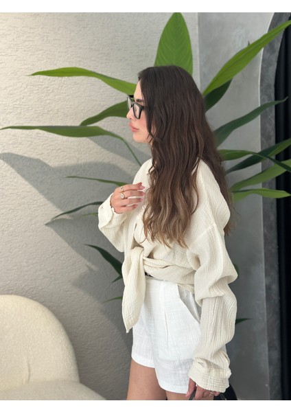 Müslin Kumaş Oversize Gömlek