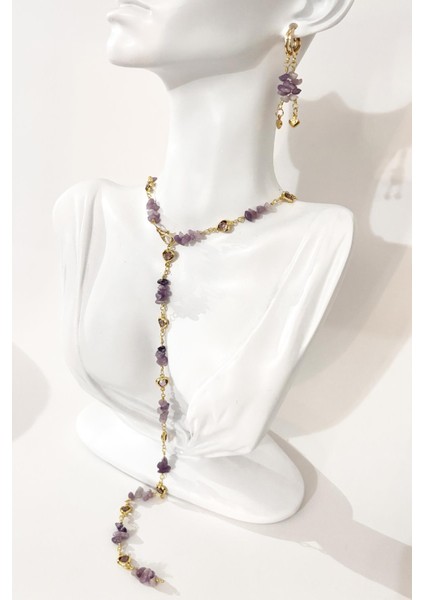 Ametist Y Kolye Küpe Set fırsatları