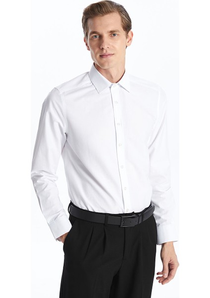 Yeni Sezon Slim Fit Uzun Kollu Poplin Erkek Gomlek - S50981Z8