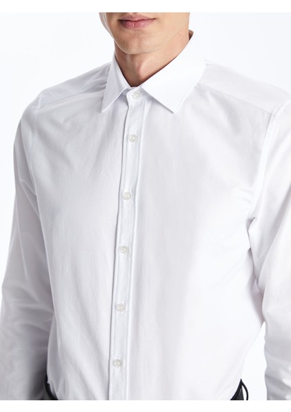Yeni Sezon Slim Fit Uzun Kollu Poplin Erkek Gomlek - S50981Z8