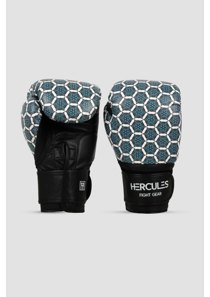 Desenli Mavi Beyaz Boks, Kickboks Eldiveni - Profesyonel Antrenman Için