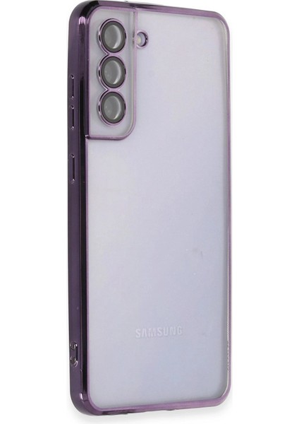 Samsung Galaxy S21 Fe Kılıf Razer Lensli Silikon - Mor Bstmy