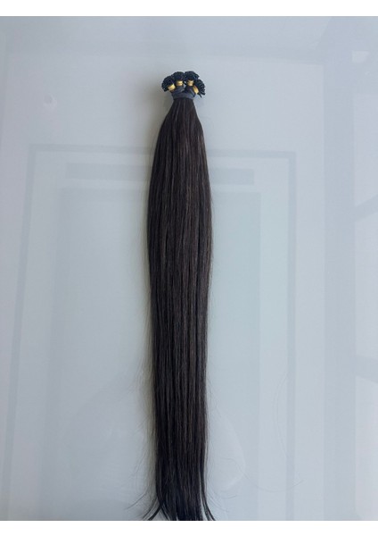 Koyu Kumral Keratin Uçlu Kaynak Saç 65 cm 200 Adet