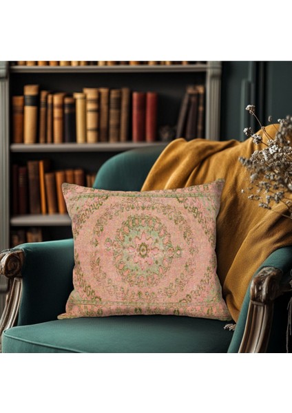 Vintage Halı Desenli, Çift Yüzlü Kırlent Kılıfı