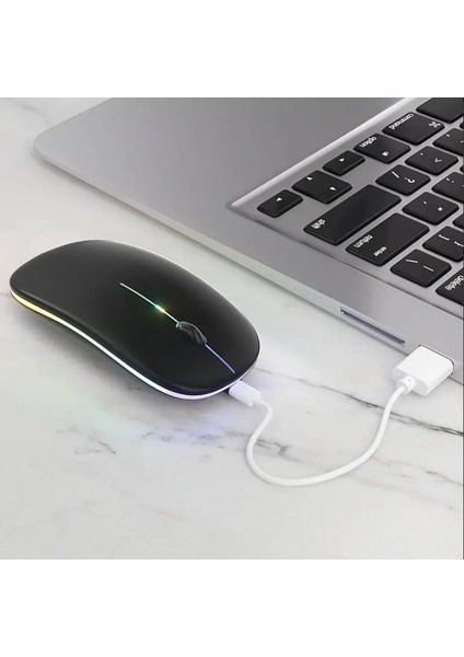 Dual Mode Kablosuz, Şarjlı + Bluetooth Özellikli Led'li, Sessiz Mause