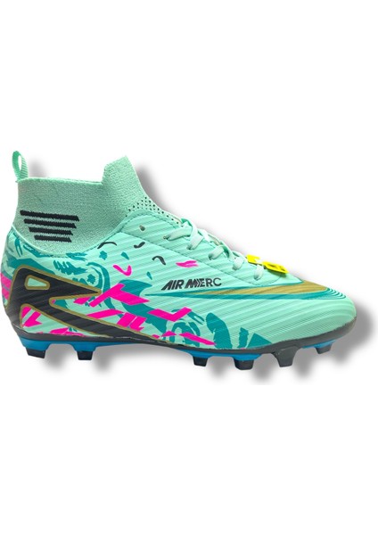 Çoraplı Unisex Krampon Halısaha & Çimsaha Ayakkabı Su Yeşili Turkuaz Desenli modelleri