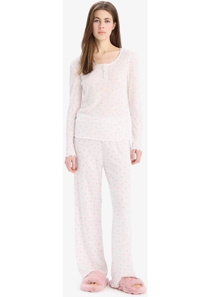 Yeni Sezon Pijama Takımı Uzun Kollu Üst Uzun Altı-Fall In Love fırsatları