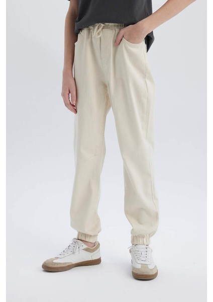 Yeni Sezon Erkek Çocuk Jogger Fit Standart Paça Gabardin Pantolon