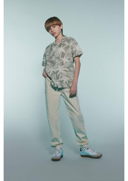 Yeni Sezon Erkek Çocuk Jogger Fit Standart Paça Gabardin Pantolon
