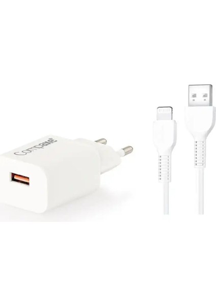 CTA-150QC UL24B 18W Qc + USB To Lıghtnıng 2.4A Kablolu Şarj Seti