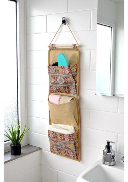 3 Lü Etnik Desenli Cepli Kapı Arkası Organize Makyaj Banyo Sabun Havlu Organizeri fiyatları