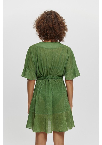 P15096 Simli Fırfırlı Kısa Kimono