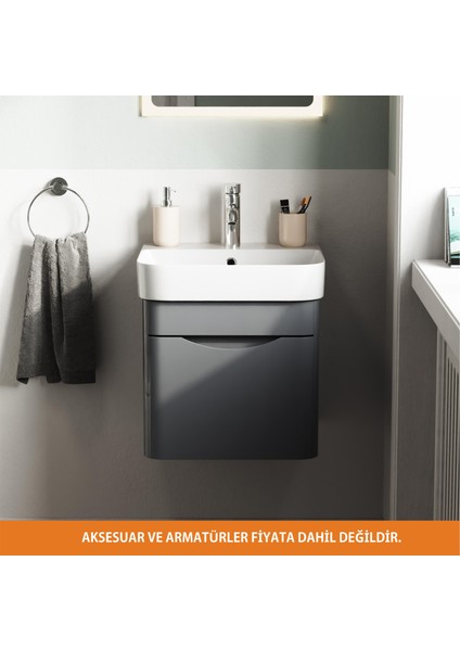 Piccolo 2.0 Alt Dolap 57 Cm. Antrasit Gri Parlak-Lavabo Dahil fırsatları
