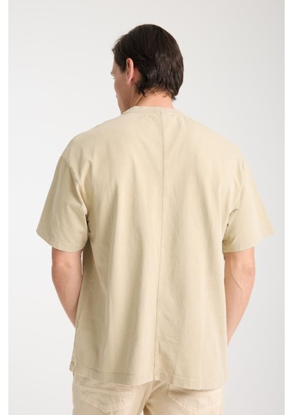 Erkek Pamuk Bisiklet Yaka Oversize T-Shirt - Yazlık Rahat ve Trendy Tarz fiyatları