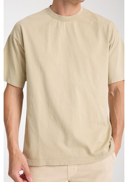 Erkek Pamuk Bisiklet Yaka Oversize T-Shirt - Yazlık Rahat ve Trendy Tarz modelleri