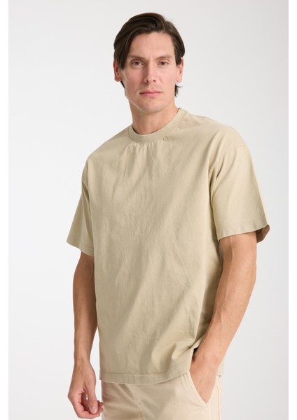 Erkek Pamuk Bisiklet Yaka Oversize T-Shirt - Yazlık Rahat ve Trendy Tarz fırsatları