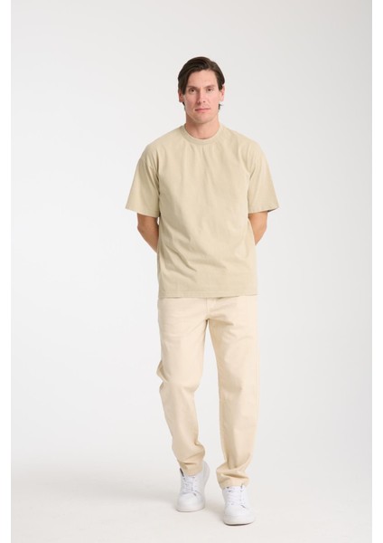 Erkek Pamuk Bisiklet Yaka Oversize T-Shirt - Yazlık Rahat ve Trendy Tarz indirimleri