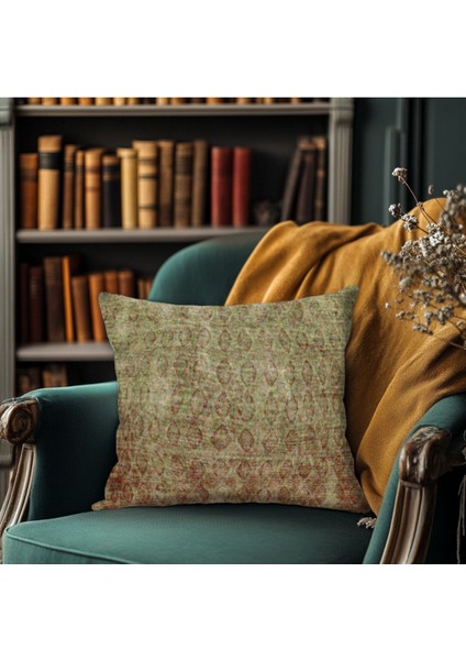 Otantik Desenli Kilim Baskı Kırlent Kılıfı Yastık