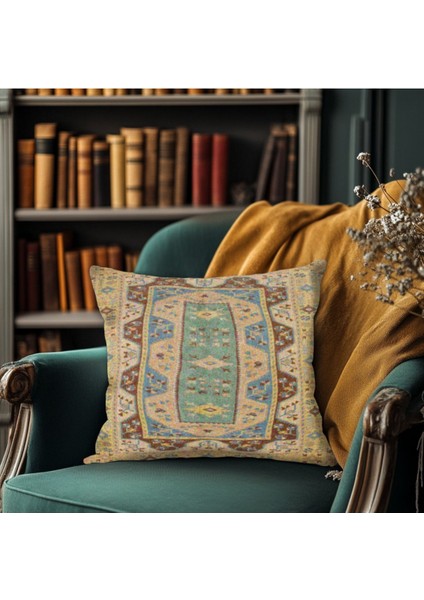 Renkli El Dokuma Görünümlü Kırlent Kılıfı Kare fiyatları