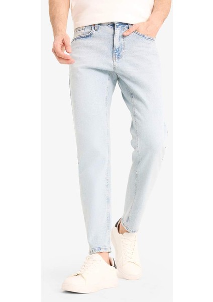 Yeni Sezon Slim Tapered Fit Dar Kalıp Normal Bel Daralan Paça Jean Pantolon