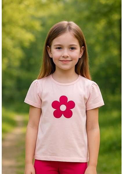 Kız Çocuk Çiçekli Tshirt