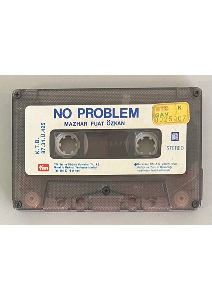 Mazhar Fuat Özkan No Problem Kaset (Kartonet Yoktur Sadece Kasettir Orjinal Dönem Kağıt Baskı)