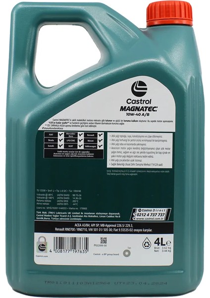 Magnatec 10W40 4 Lt Sentetik Motor Yağı