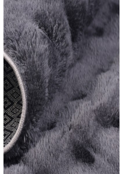 Puffy Bubble Antrasit Halı ve Yolluk | Ekstra Yumuşak, Kaymaz, Yıkanabilir, Dökülme Yapmaz