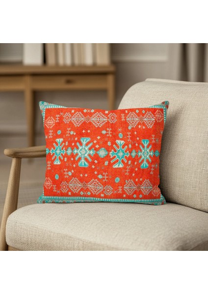 Eski Kilim Desenli Baskı Kırlent Kılıfı modelleri