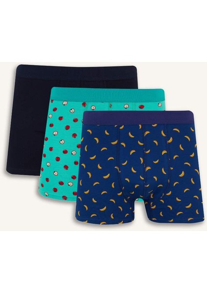Yeni Sezon Regular Fit Meyve Desenli 3'lü Boxer