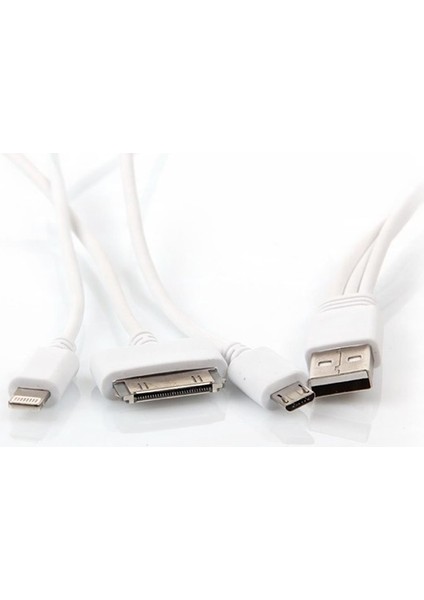 3 In 1 Çoklu Şarj Kablosu Micro USB 8pin Lightning 30 Pin Apple Uyumlu 1 Metre fiyatları