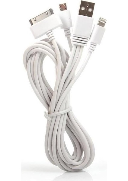 3 In 1 Çoklu Şarj Kablosu Micro USB 8pin Lightning 30 Pin Apple Uyumlu 1 Metre modelleri