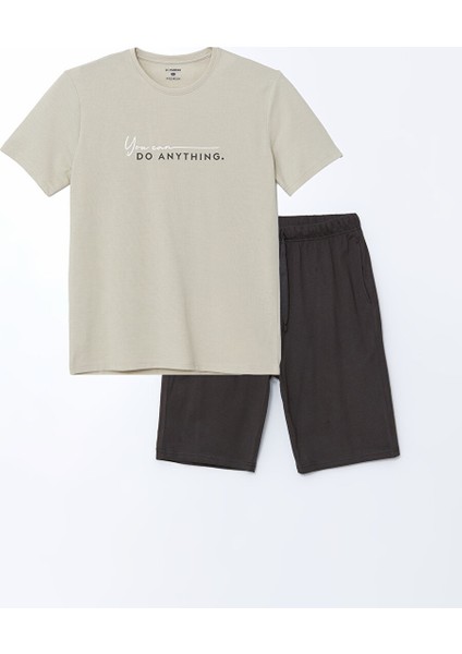 Yeni Sezon Standart Kalip Erkek Sortlu Pijama Takimi - S5DY12Z8