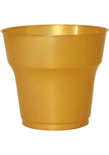 Parti Davet Piknik Renkli Mika Plastik Sert Mika Bardak - Altın - 24'lü Paket