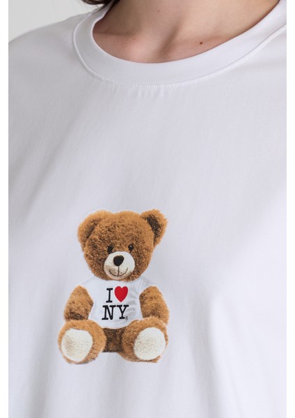 Beyaz Ayı Baskılı Oversize Tişört 6402 fırsatları