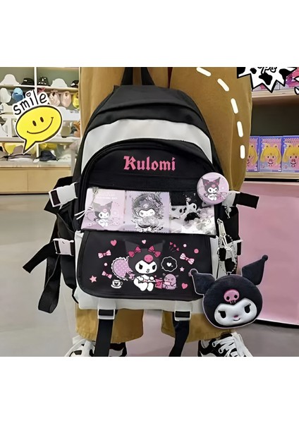 Kuromi Cinnamoroll My Melody Pompompurin Aksesuarlı Kartlıklı Okul Çantası