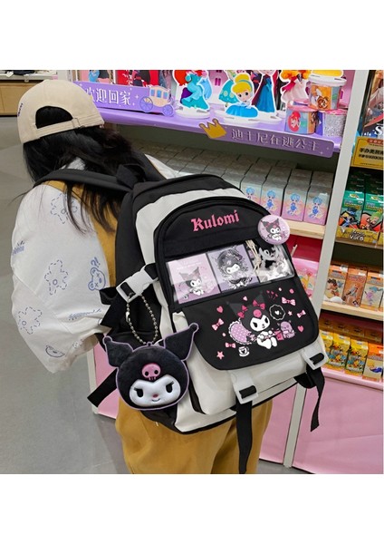 Kuromi Cinnamoroll My Melody Pompompurin Aksesuarlı Kartlıklı Okul Çantası fiyatları