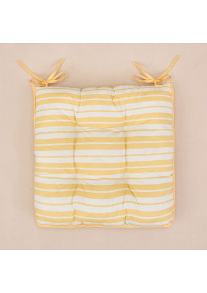 Soft Lime Cello Sandalye Minderi - Ekru / Sarı - 43X43 cm