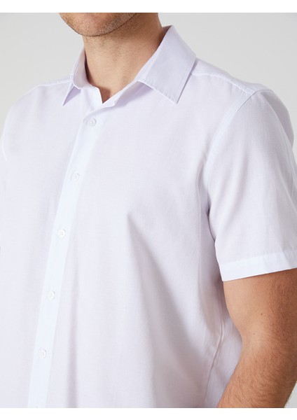 Yeni Sezon Regular Fit Kisa Kollu Poplin Erkek Gomlek - S5JQ67Z8
